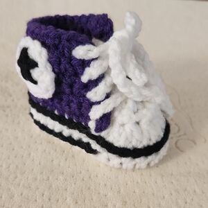 Converse Purple and White Baby Walker High-Top Sneakers